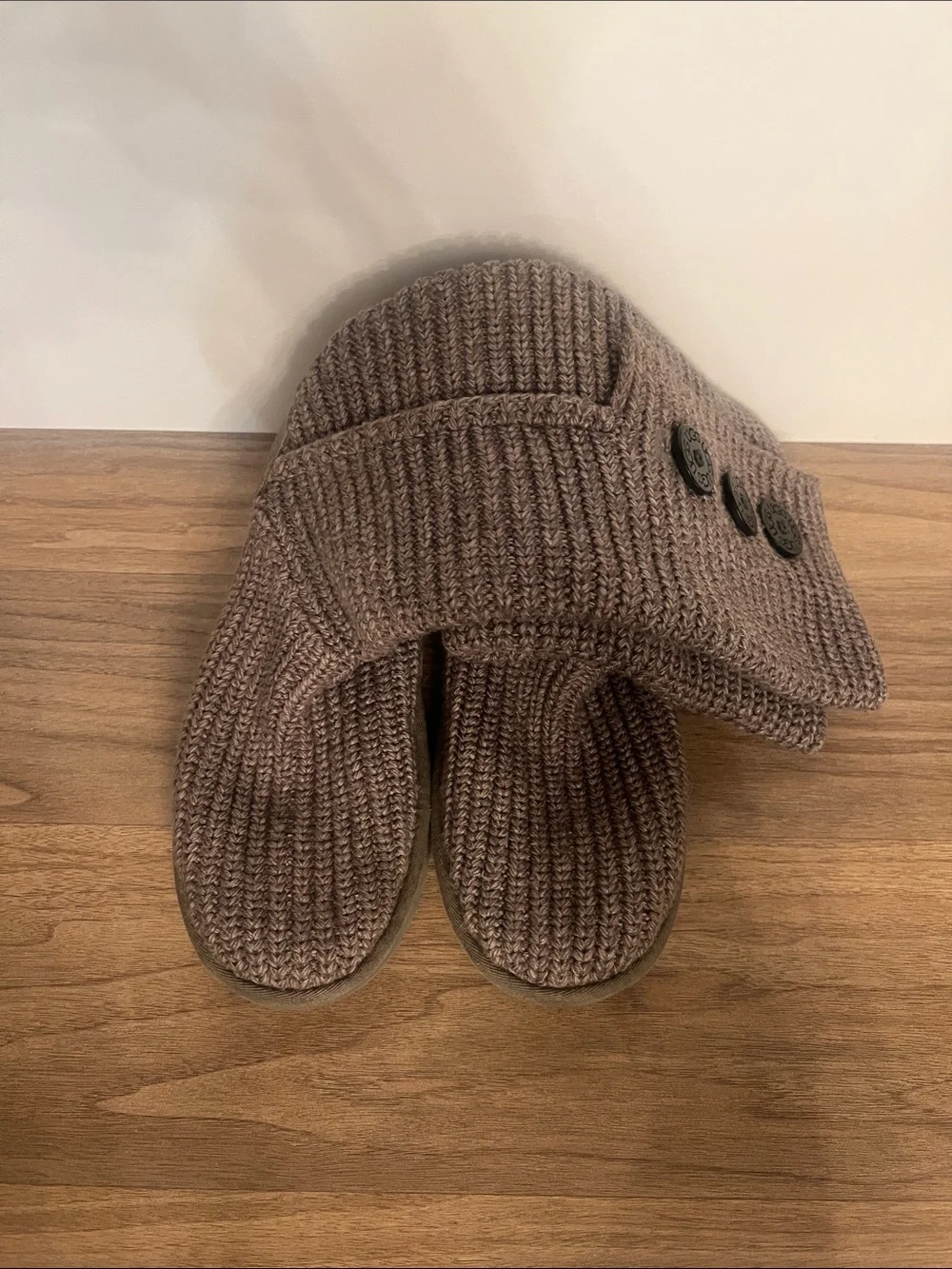 UGG Taupe Knit Boot with Button Detail‎
